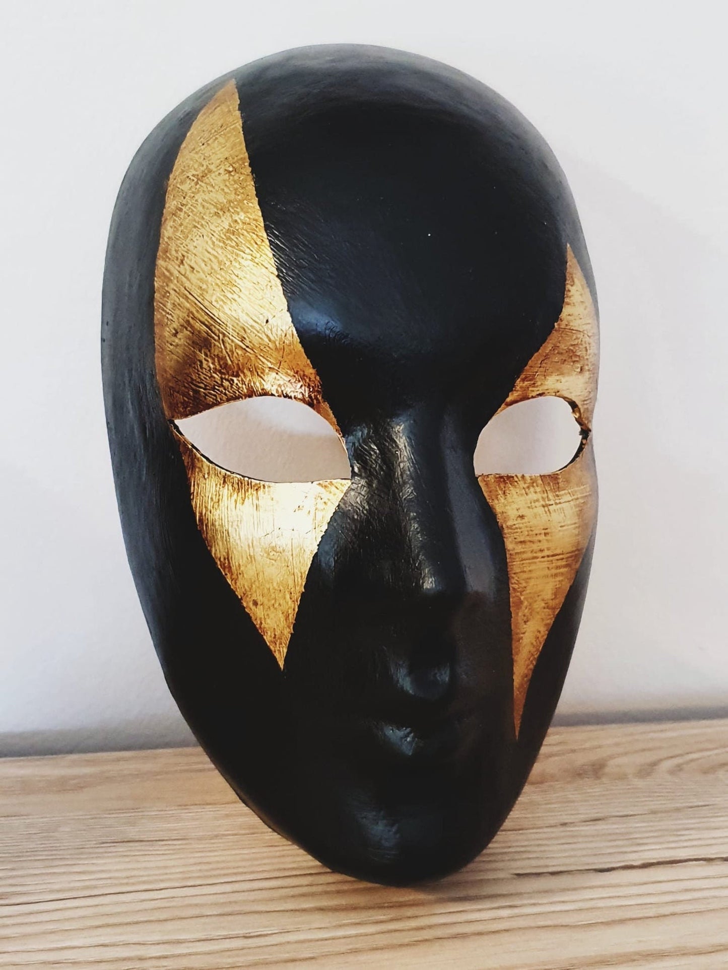 ROMBURY Máscara completa negra y dorada estilo veneciano