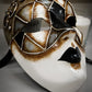 CARAVAN Venetian gold leaf mask for Carnival and Masked Dances. Original on pesto paper. Hand painted in Italy.