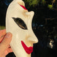Máscara lista - Máscara italiana Happy Sad Hecha a mano con papel reciclado y resina