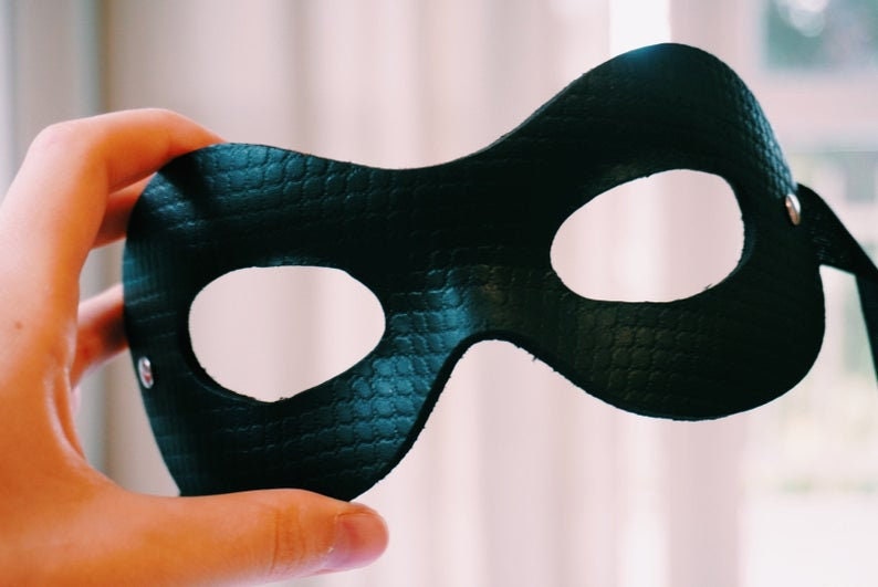 Máscara lista - Máscara de cuero Jacksonville 100% hecha a mano en Italia