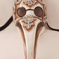 Máscara de disfraz de médico de la peste con macramè plateado hecha a mano en Italia para el Carnaval de Venecia