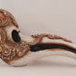 Plague doctor costume mask with macramè gold made by hand in Italy for the Venetian Carnival