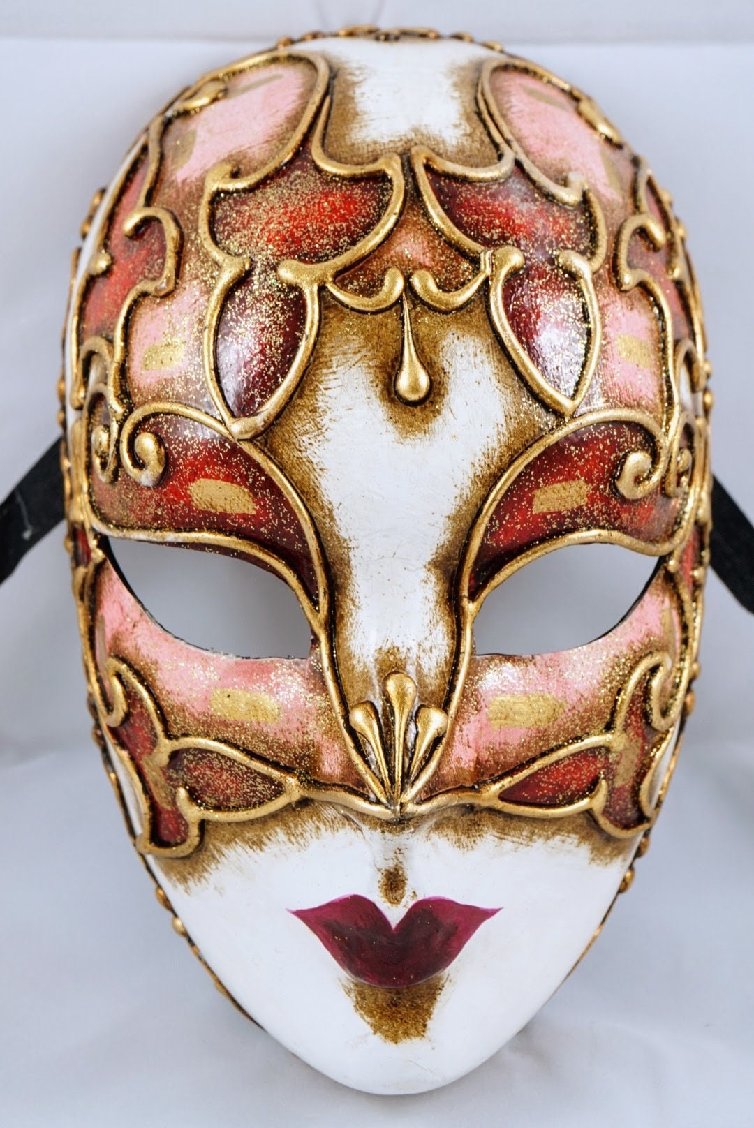 Dos Hermanas. Máscara veneciana italiana de cara completa Carnaval de Venecia de papel