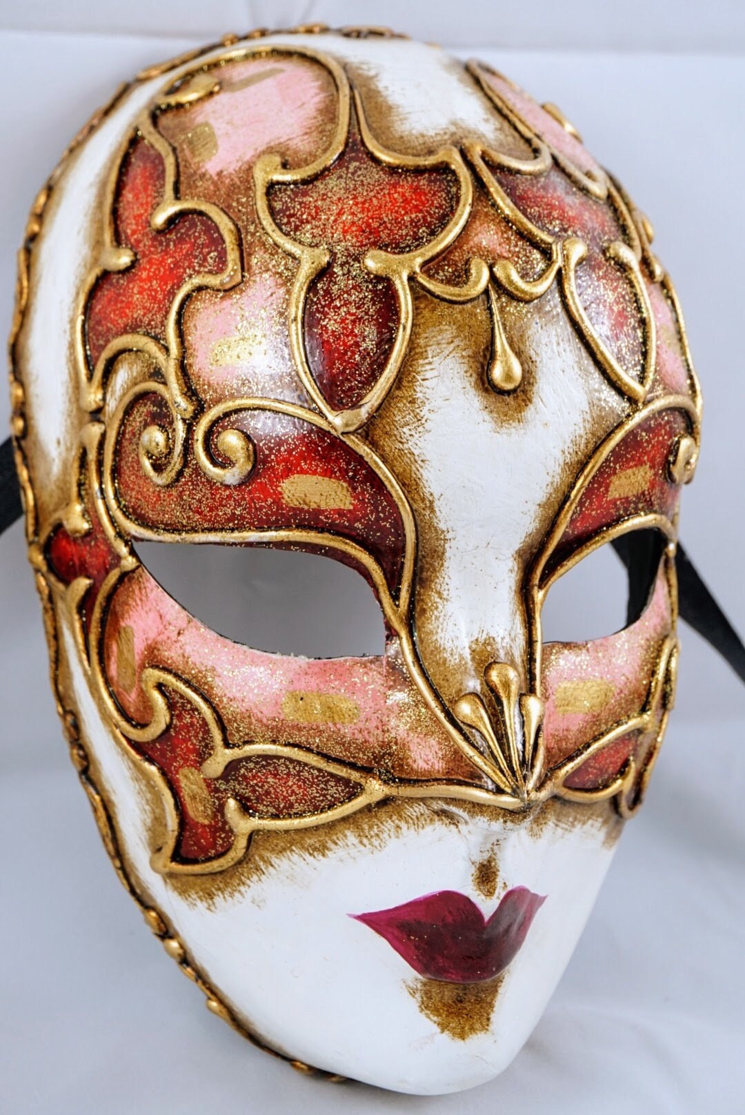 Two sisters. Full Face Italian Venetian mask Paper Carnival of Venice