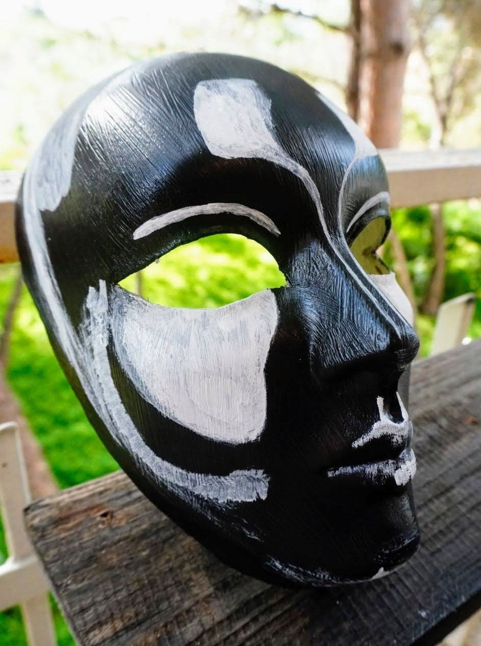 LIMITED EDITION Mask ready - Full Venetian face Black Love handmade in Italy Original and modern mask for Carnival and Halloween