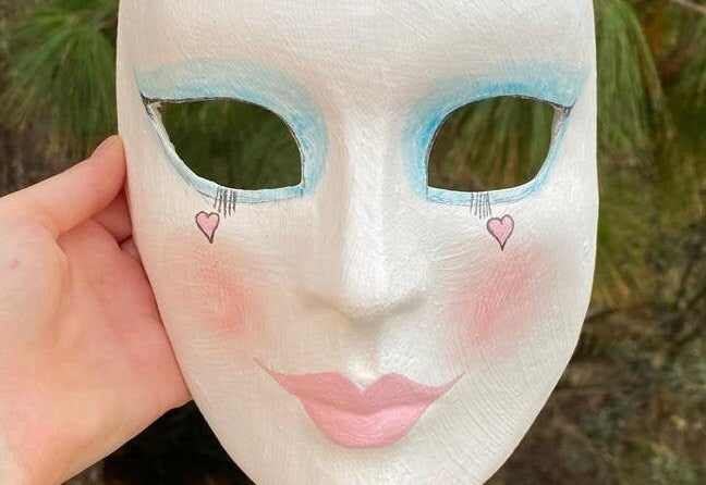 Pierrot’s Face Original Venetian Handmade mask Ideal For Halloween Party Millennials