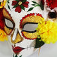 Máscara lista - Máscara del Día de la Muerte Máscara día de los muertos Italia Modelos de Halloween americanos Máscara con flores día de la máscara
