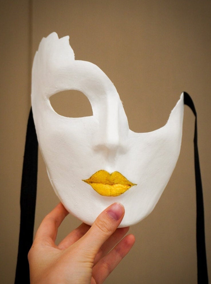Máscara veneciana original del Fantasma de la Ópera de edición limitada hecha a mano en Italia. Máscara para disfraces, fiestas y bailes de máscaras.