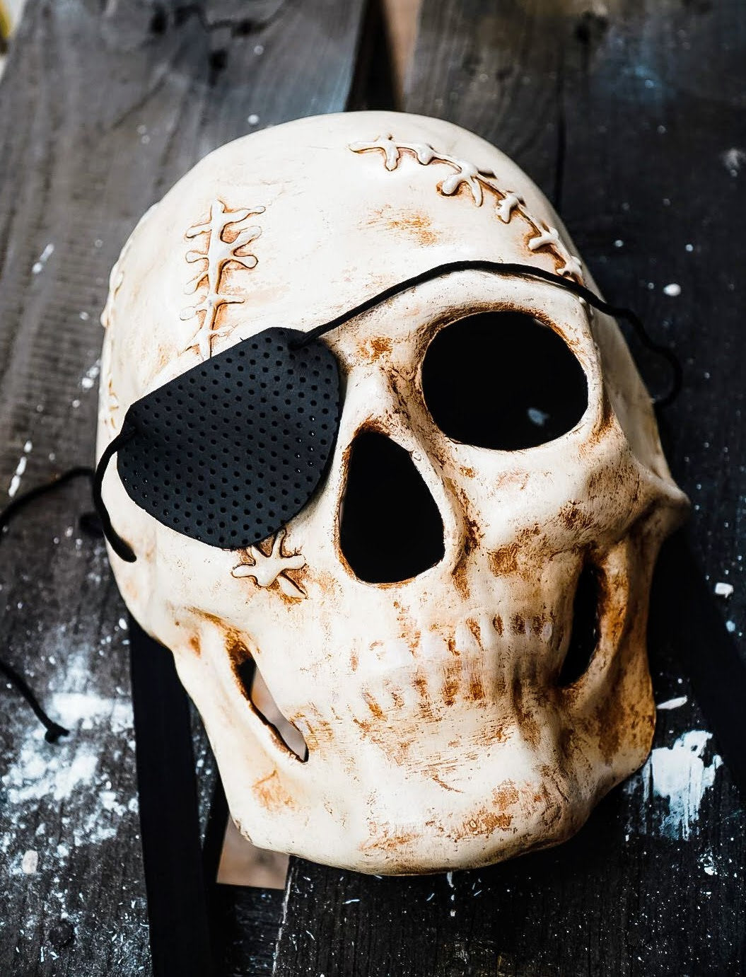 Pirate skull full face mask venetian style