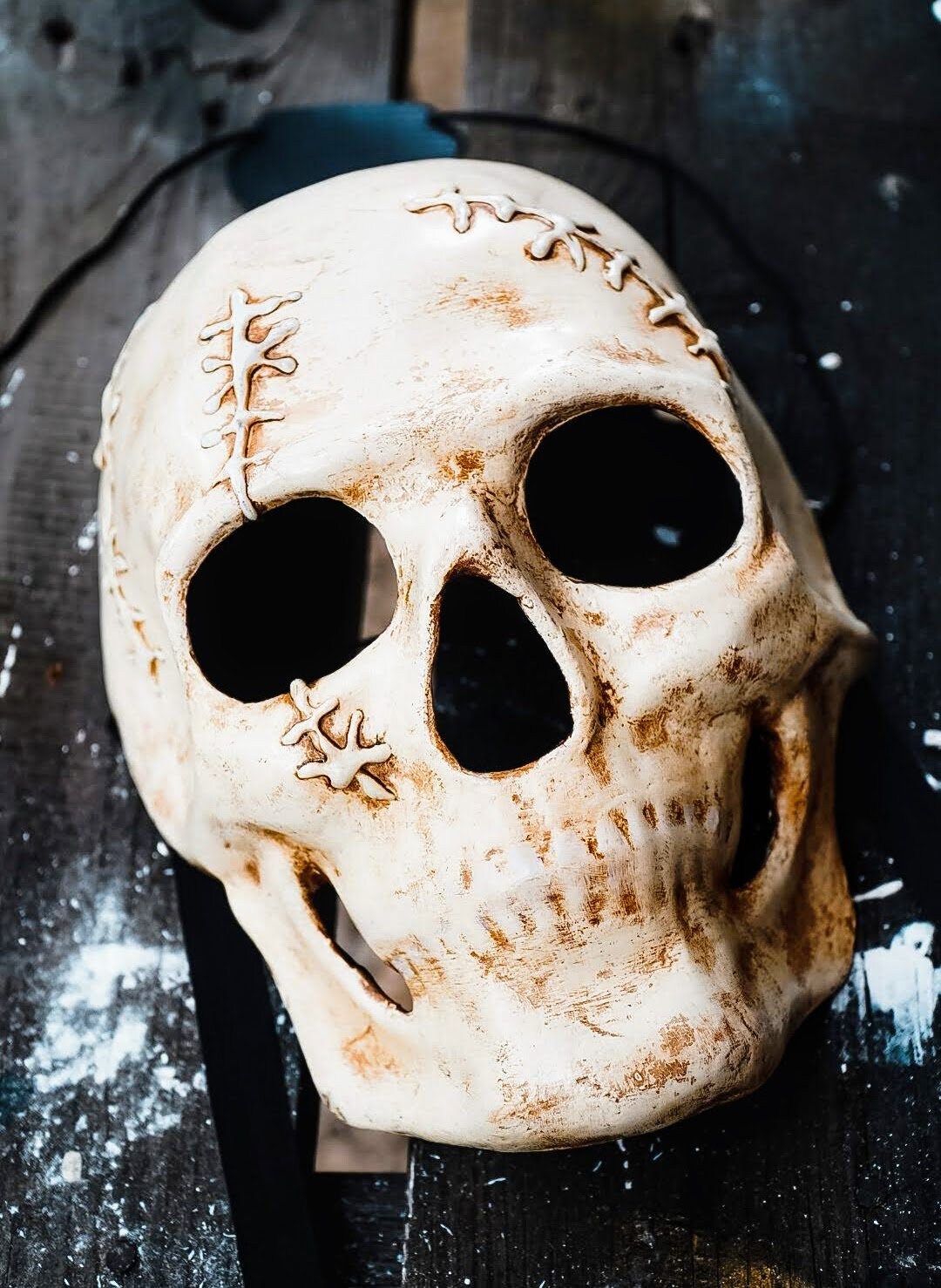Cráneo cicatrices máscara facial completa estilo veneciano