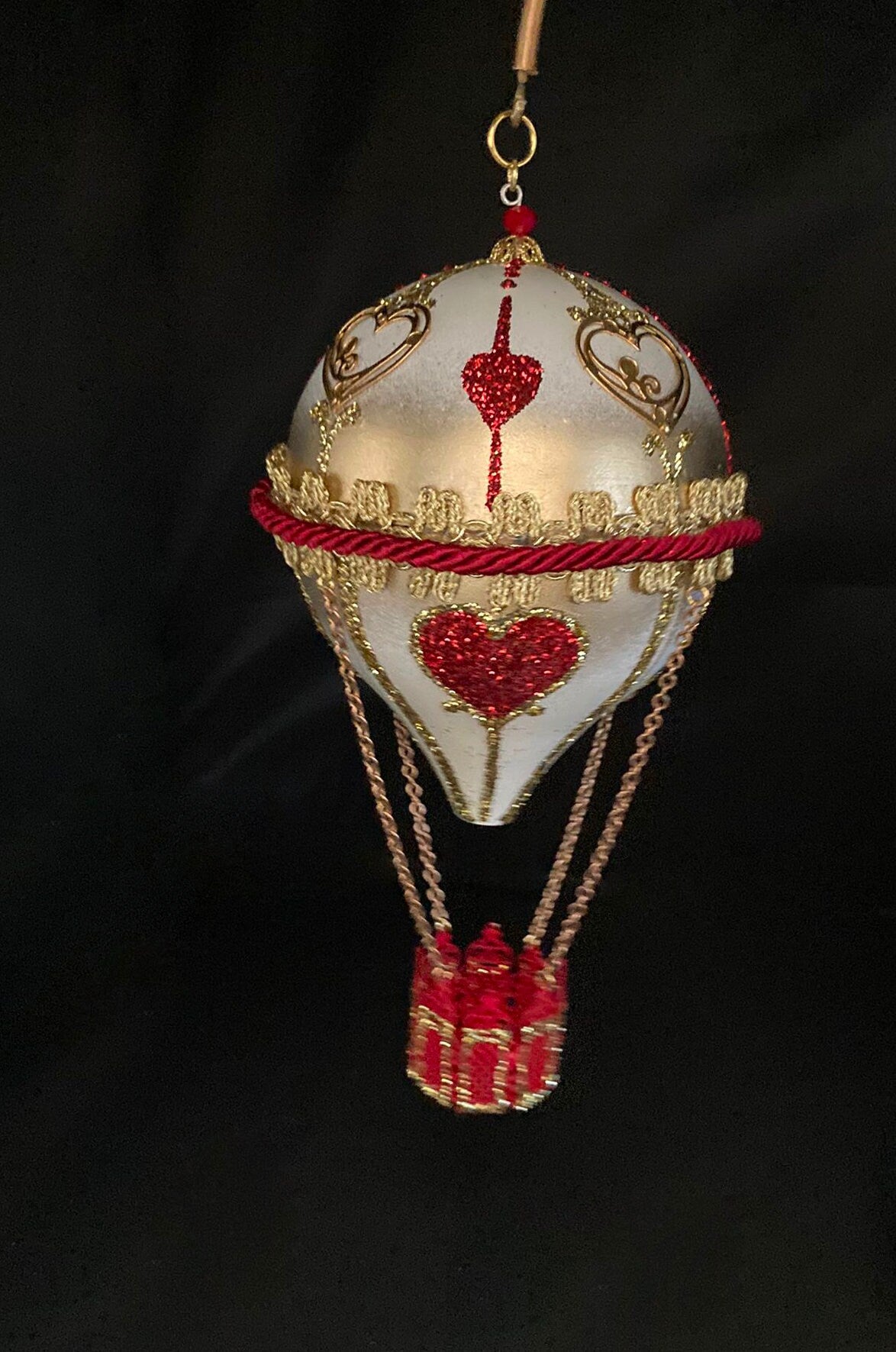 Hot air balloon Hand made in Italy in Paper Mache, Gold Leaf For decorations - Home Decor