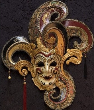 Tarot face man. Original Venetian style mask. Handmade with the particular method of Italian artisans. Marcela