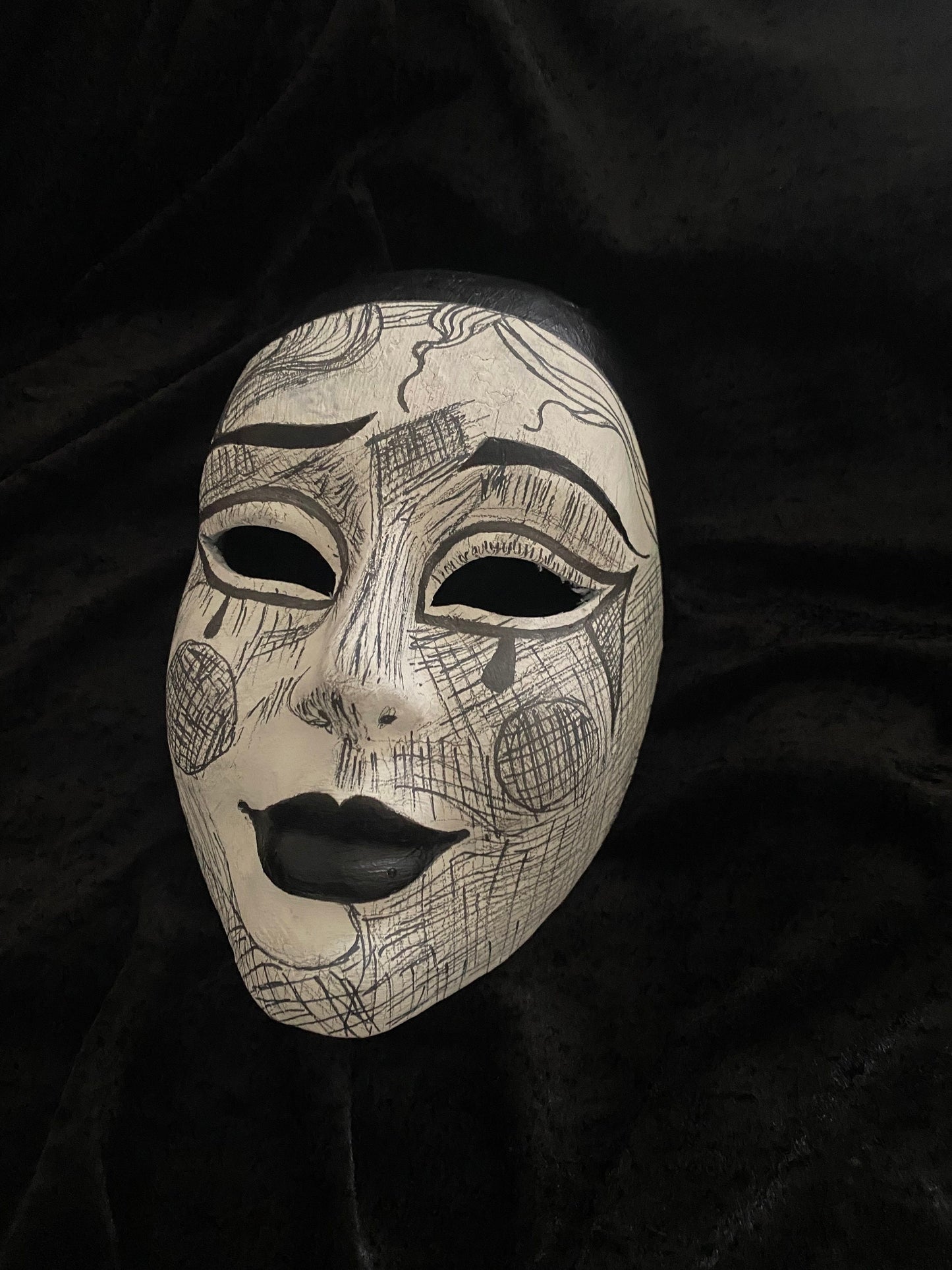 Limited Edition Pierrot's Face Original Venetian Handmade mask Ideal For Halloween Party