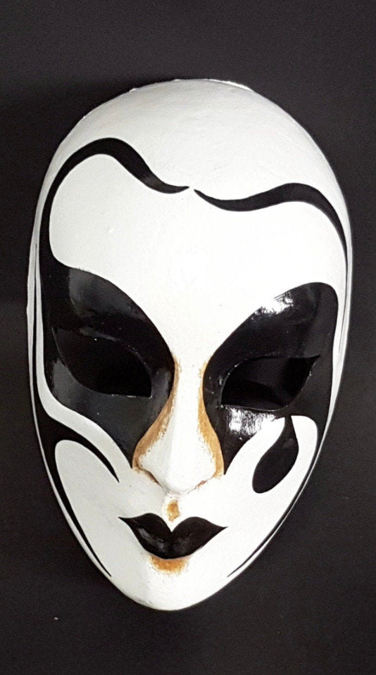 EDICIÓN LIMITADA SOLO Una Cara de Pierrot Máscara veneciana original hecha a mano Ideal para fiesta de Halloween