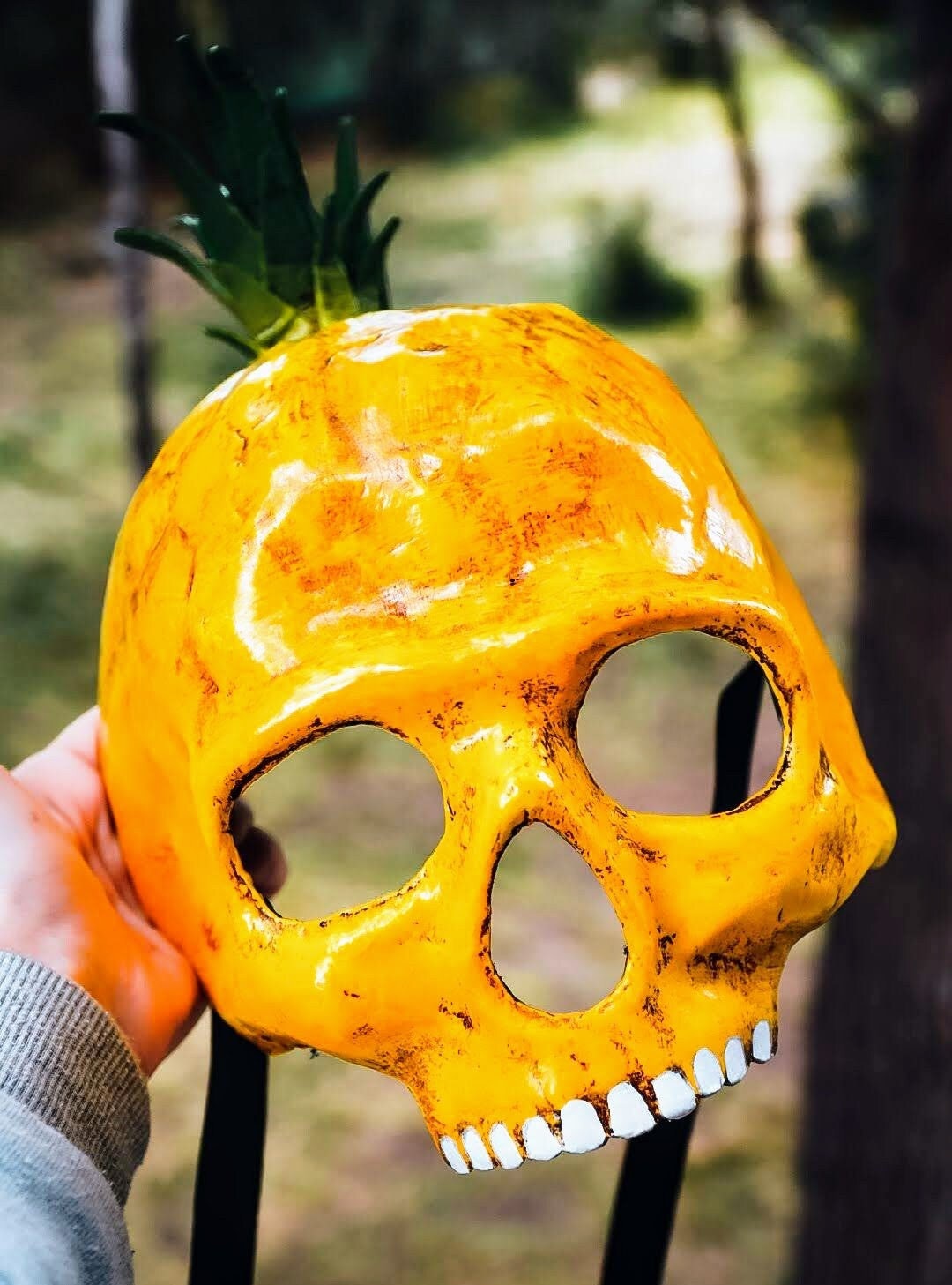 Mask ready - Venetian Skull mask Ananas fruit venetian style
