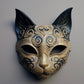 Máscara veneciana de gato única y decorada: una obra de arte para tu disfraz de carnaval Máscara veneciana de gato hecha a mano en Italia Máscara veneciana en papel