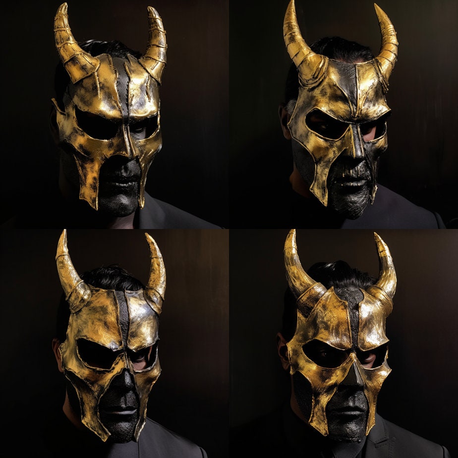 Máscara de demonio facial de edición limitada. Máscara de demonio negro. Máscara de mascarada. Máscara de carnaval. máscara de halloween