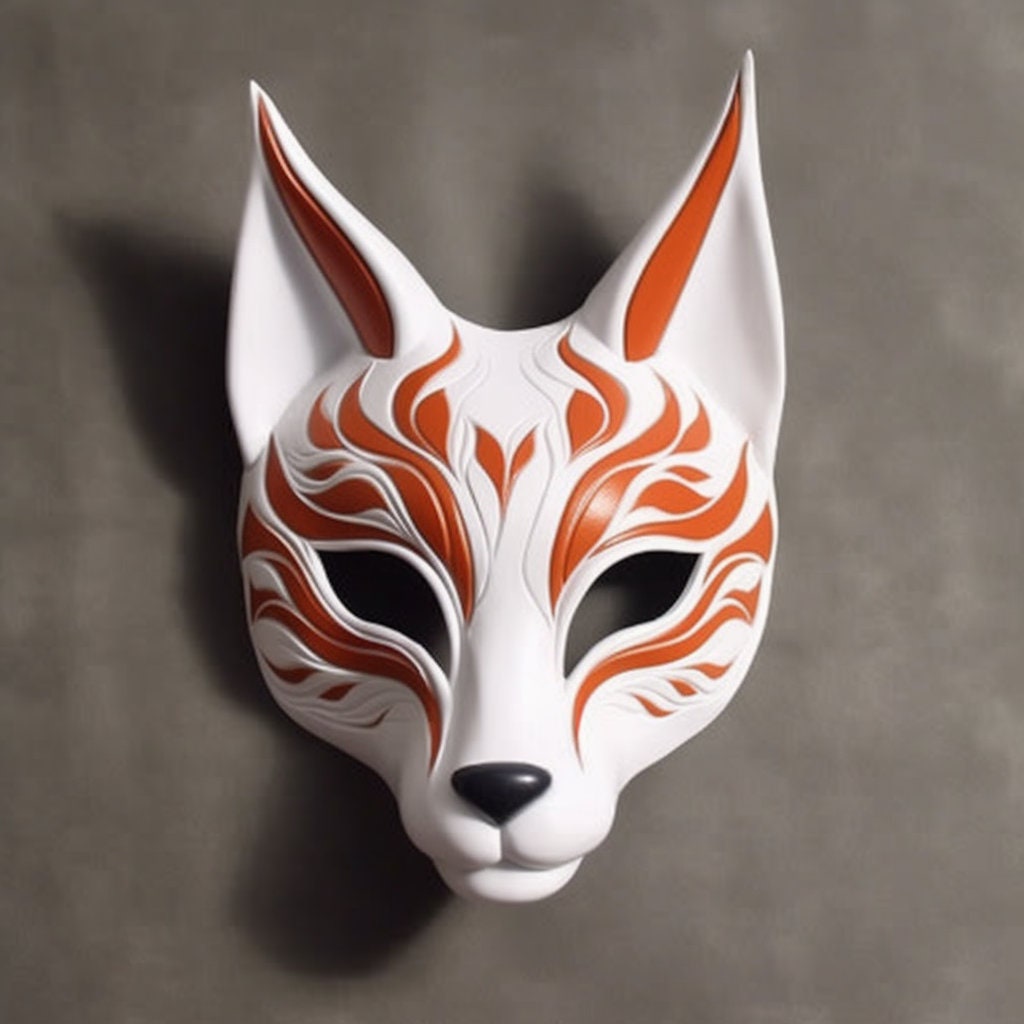 Enchanting Japanese Fox Mask: A Captivating Masquerade Craft for Cosplay and Costume Parties Fox Mask Japanese, Fox Masquerade Mask, Craft