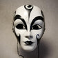 Máscara veneciana original hecha a mano de Pierrot's Face de edición limitada, ideal para fiesta de Halloween