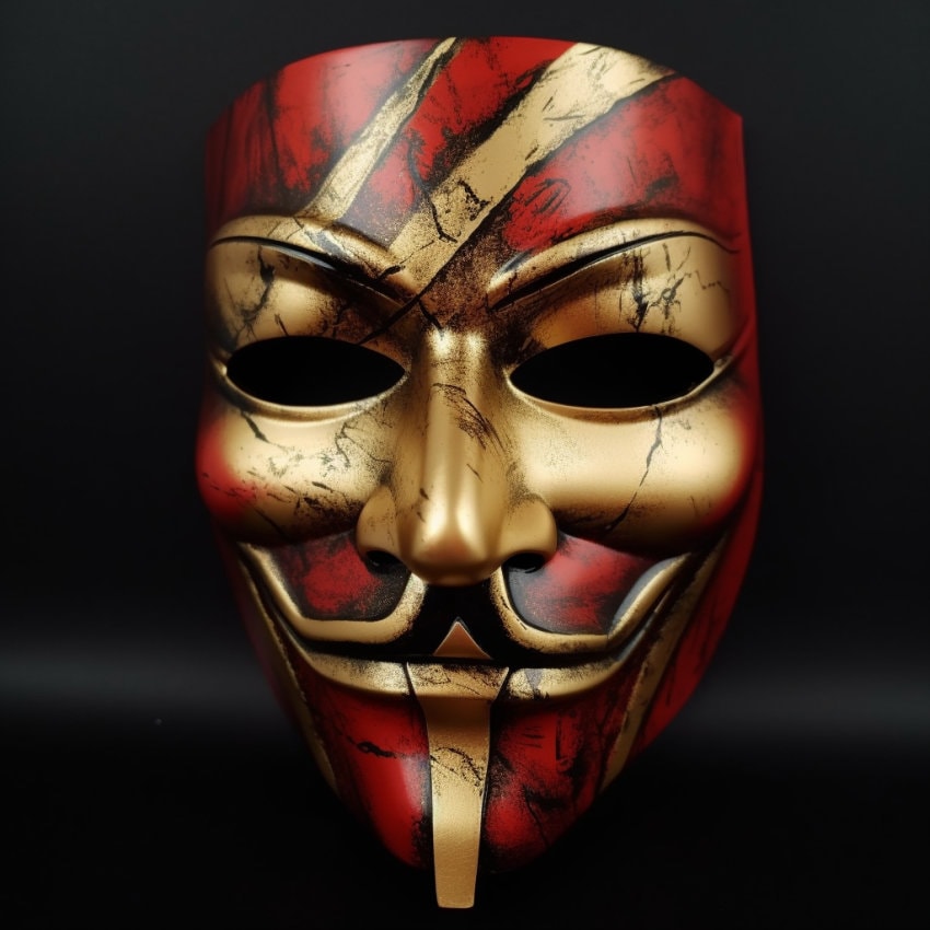 Máscaras especiales de EDICIÓN LIMITADA listas: V de Vendetta Máscara de calidad premium roja, dorada y negra: artesanía exquisita para verdaderos fanáticos