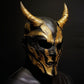 Limited Edition face demon mask. Black demon mask. Masquerade mask. Carnival mask. Halloween mask