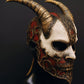 Limited Edition Made for me. Half face demon mask. White and red demon mask. Masquerade mask. Carnival mask.