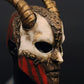Limited Edition Made for me. Half face demon mask. White and red demon mask. Masquerade mask. Carnival mask.