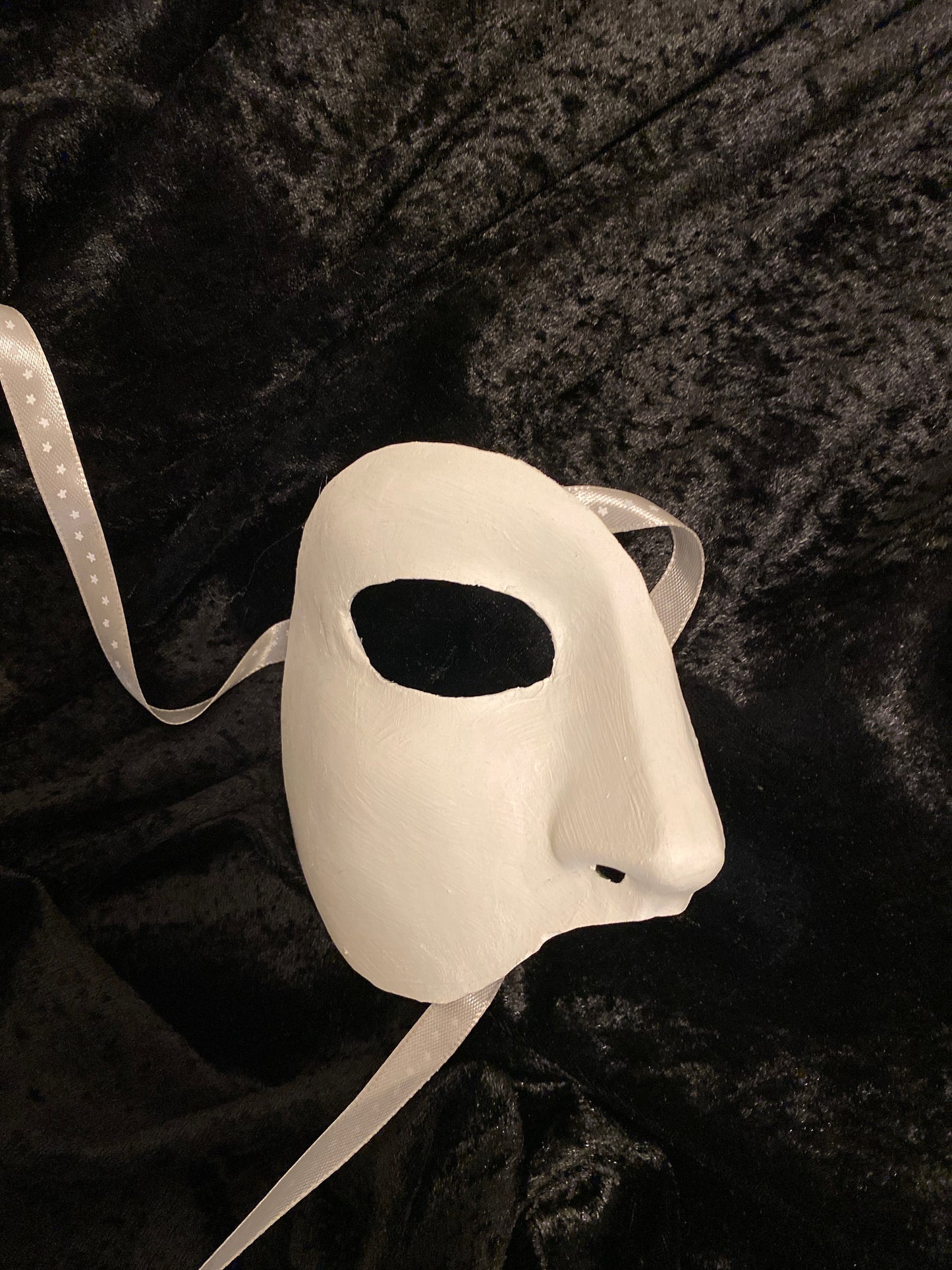 Original Phantom of the opera mask for sale. Venetian Original piece Handmade. Traditional for parties and Halloween Half face Meaning Ghost
