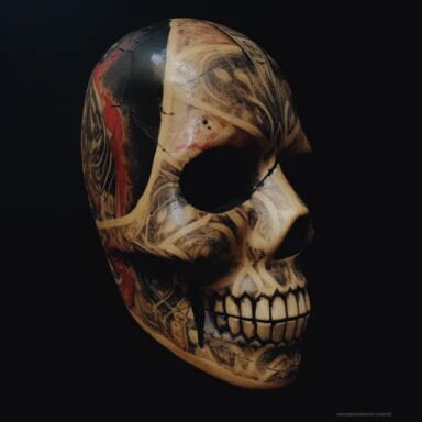 Skull Art Half mask Skull warrior Assassin Death Killer Ripper