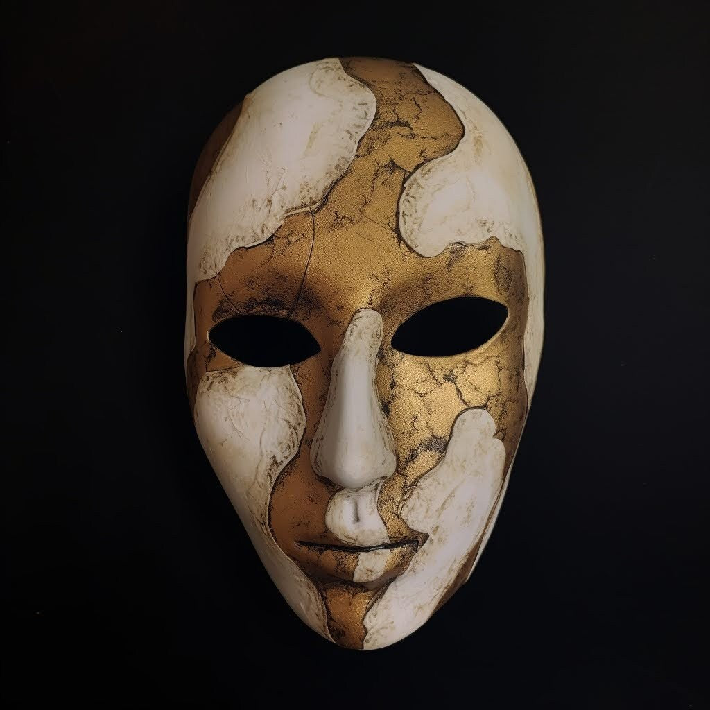 EDICIÓN LIMITADA Máscaras Venecianas de Sirenas Encantadas Hechas a mano Oro y blanco